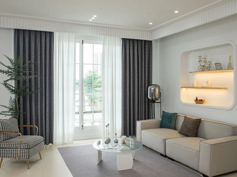 ผ้าม่าน Jacquard แปรงประจุบวก